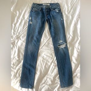 Hollister Low Rise Distressed Skinny Jeans